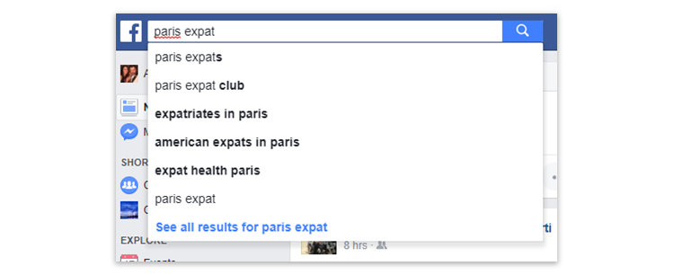 Facebook - searching for expat groups
